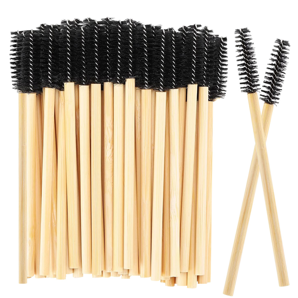 Eyelash Extension London - 50/100 Stuks Bamboe Handvat Wimperborstel Mascara
