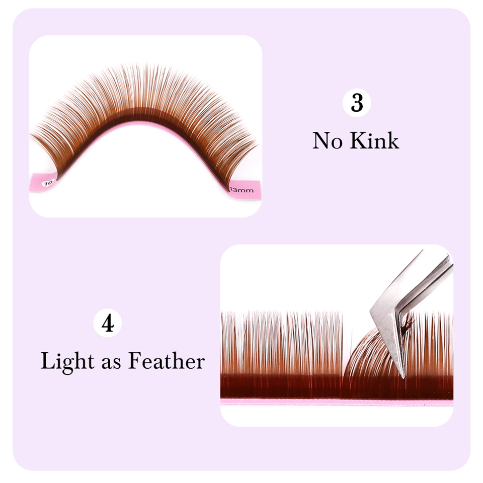 Donkerbruine wimperverlenging  - Eyelash Extension Russian recensie en prijs